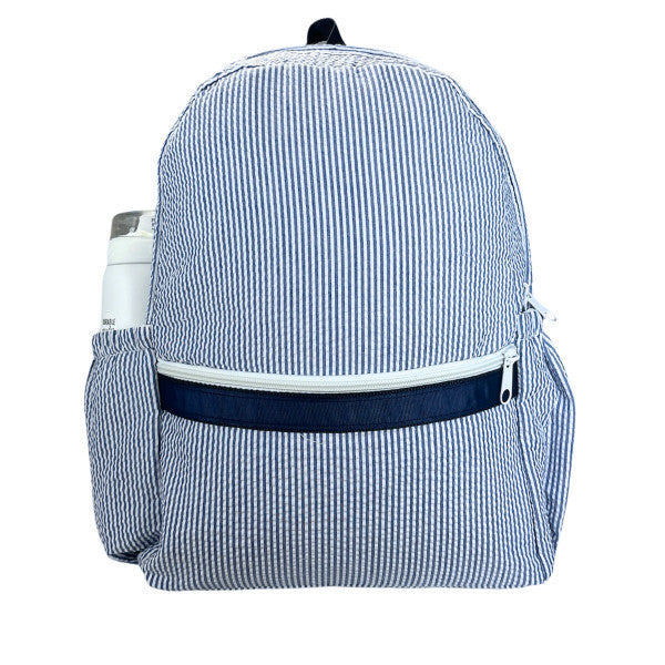Backpack - Navy Seersucker