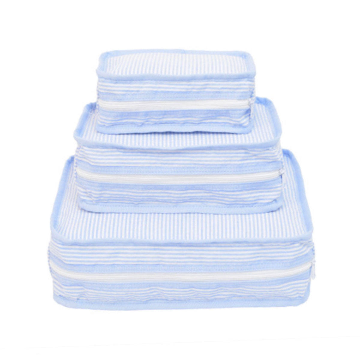 Stacking Cubes - Baby Blue Seersucker