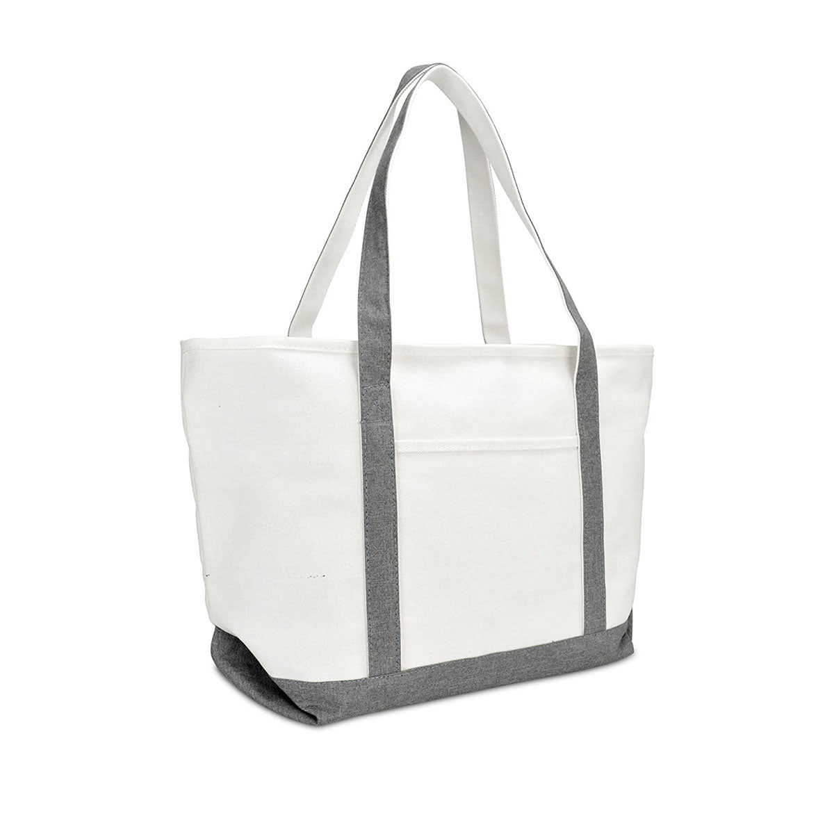 Canvas Tote - Grey Stripe-Two Names and One Symbol Only
