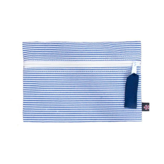 Cosmo Pouch - Navy Seersucker