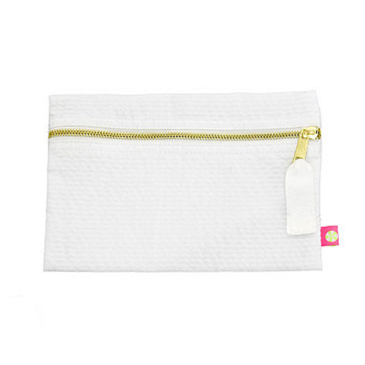 Cosmo Pouch - White Seersucker