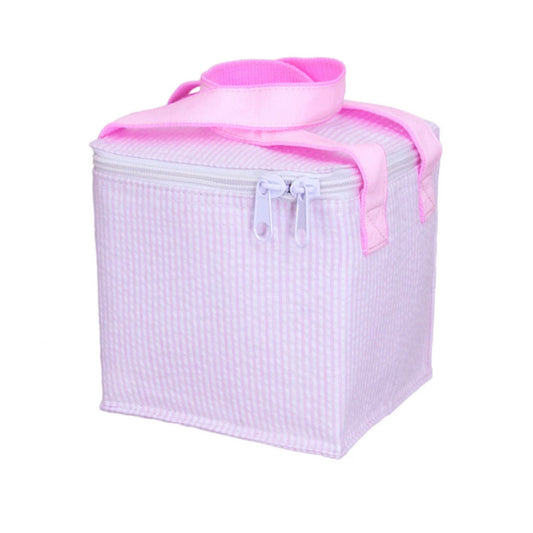 Snack Square - Pink Seersucker