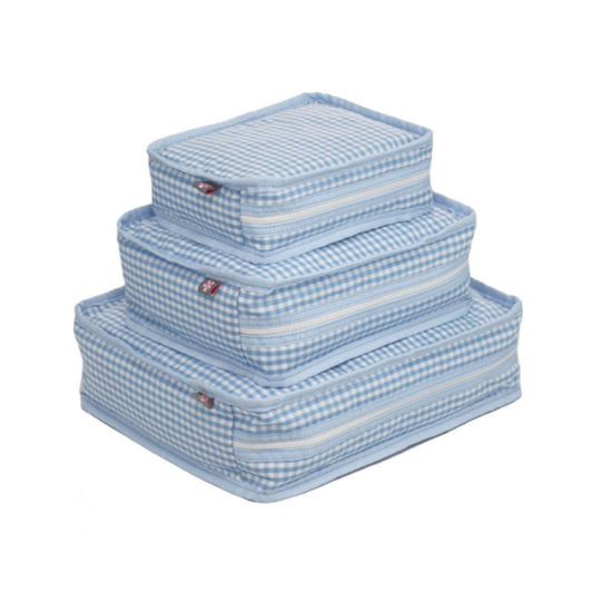 Stacking Cubes - Baby Blue Gingham