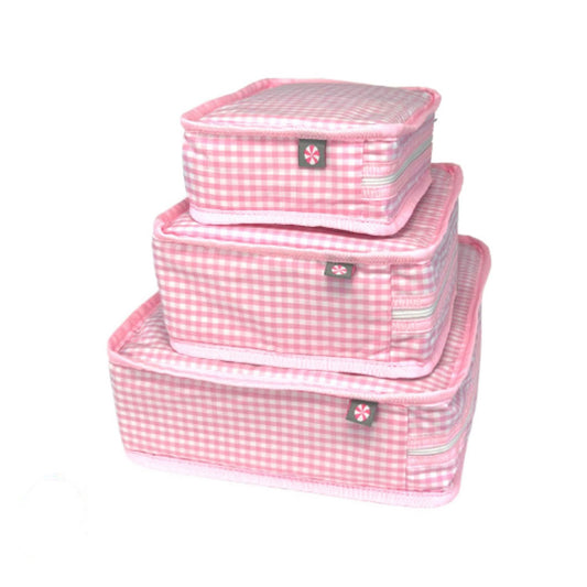 Stacking Cubes - Pink Gingham