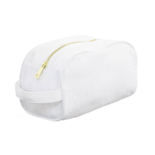 Traveler Dopp Kit - White Seersucker