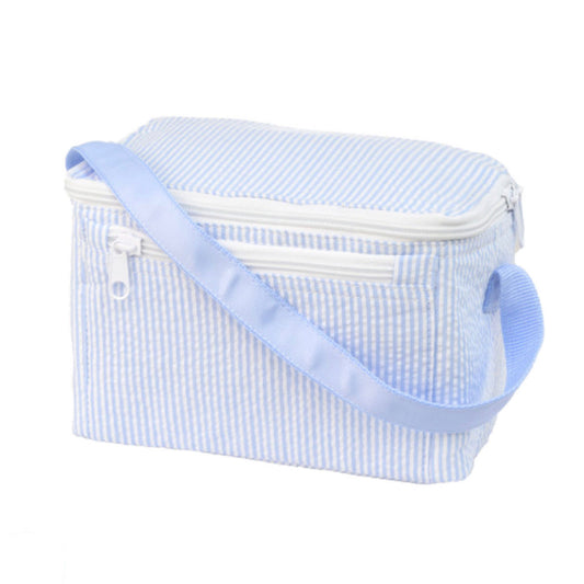 Wide Lunch Box - Baby Blue Seersucker