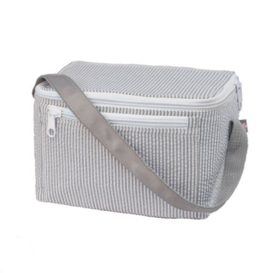 Wide Lunch Box - Grey Seersucker