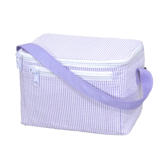 Wide Lunch Box - Lilac Seersucker