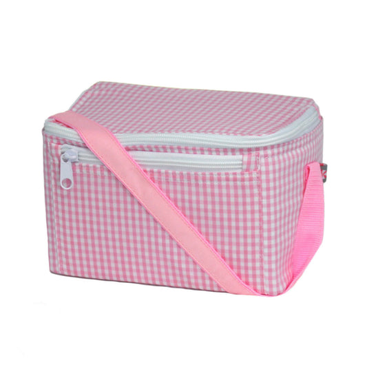 Wide Lunch Box - Pink Gingham