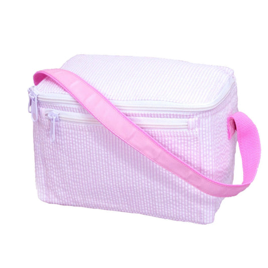 Wide Lunch Box - Pink Seersucker