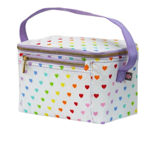 Wide Lunch Box - Rainbow Hearts