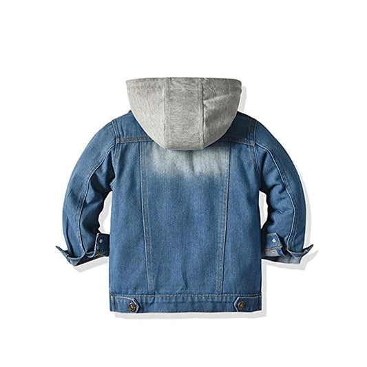 Hooded Jean Jacket - Gray