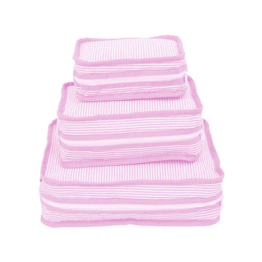 Stacking Cubes - Pink Seersucker